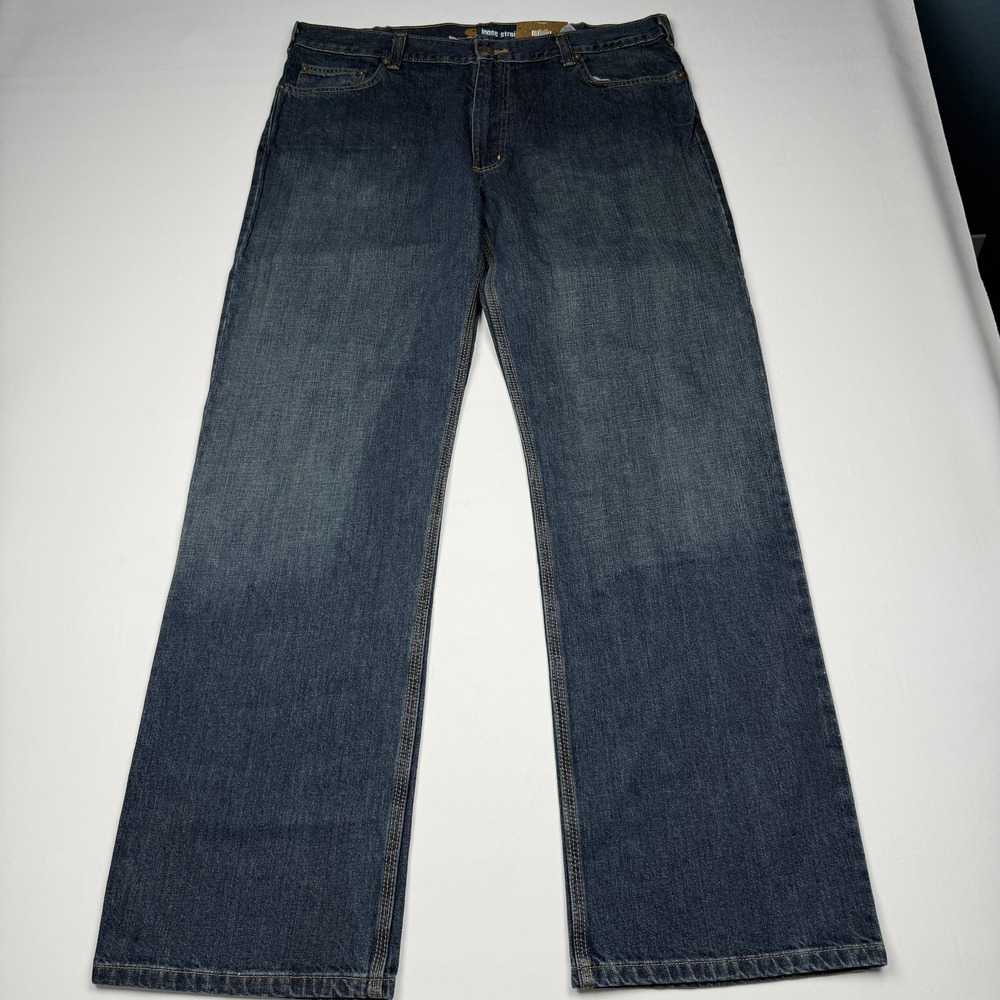 Carhartt B325 Loose Straight Jeans Mens 38x34 Blue Denim Straight Leg Workwear